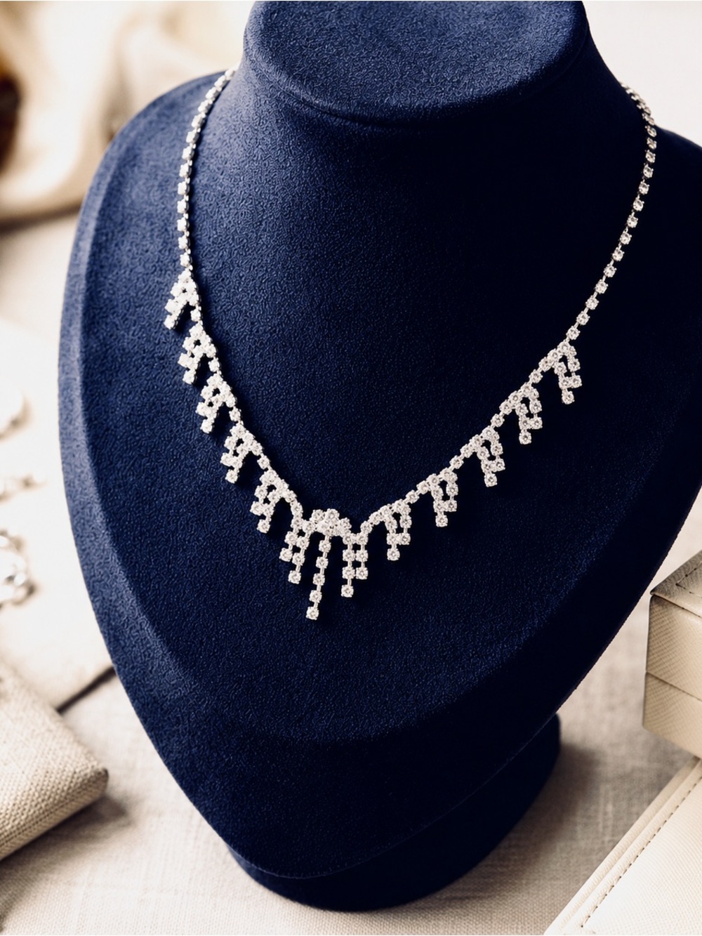 Silver Necklace Bridal Prom Wedding Events
